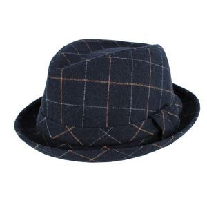 San Diego Hat Company Men's Windowpane Plaid Fedora with Matching Hatband